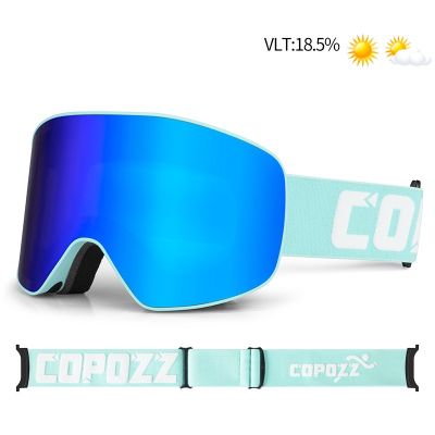 COPOZZ ยี่ห้อแว่นตาสกีผู้ชายผู้หญิงสองชั้นบิ๊กสโนว์บอร์ดแว่นตาป้องกันหมอก UV400สเก็ตเล่นสกีสโนว์บอร์ดแว่นตา