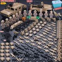 Chinese military building blocks police special forces small people boys eating chicken weapons childrens special police assembled tank toys