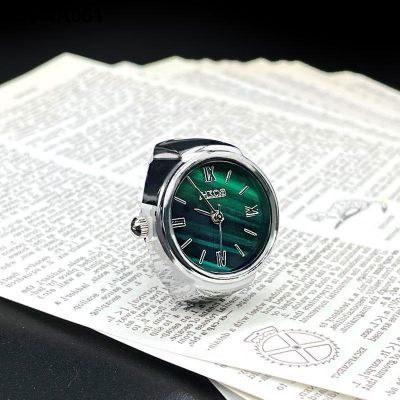 นาฬิกานิ้วนาฬิกาสร้างสรรค์นาฬิกาสีเขียวขนาดเล็กจะไปเวลานาฬิกาผู้ชายและผู้หญิงบุคลิกภาพแหวนนาฬิกาจิ๋ว