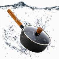 20CM Maifan Stone Soup Pot Wooden Handle Milk Pot Non-stick Wok Kitchen Frying Pans Multi-purpose Universal Pan