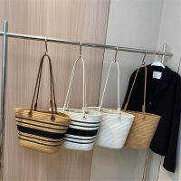 Commuter large bag womens 2023 spring new trendy fashion simple tote bag casual retro handbag womens bag 【BYUE】