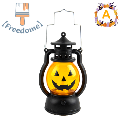 【Freedome】 Pumpkin Skull LED PONY Oil โคมไฟตกแต่งฮาโลวีน PROP Creative Bar PARTY LIGHT
