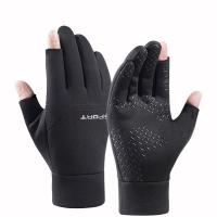 CLIMBERY 1คู่ Windproof กันน้ำชายสองนิ้วหิมะถุงมือเล่นสกีถุงมือปั่นจักรยานถุงมือป้องกันถุงมือทัชสกรีนถุงมือแบบเปิดครึ่งนิ้วเต็ม