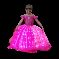 Princess LED ชุดสำหรับเด็กผู้หญิงแฟนซีเสื้อผ้าปาร์ตี้วันเกิดคอสเพลย์ Snow Queen เครื่องแต่งกาย Christmas Carnival Dress...