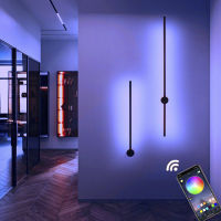 Minialism Modern New App Recome Control Home Decor Atmosphere Bedroom Living Room Warm Whitre,RGB Linear Indoor Wall Light,Sconc