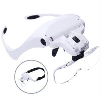 Headband Magnifier Glasses With LED Light Head Mount Magnifier Hands Free Reading Magnifying Glasses for Jeweler Loupe Craft