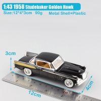 【♕】 Fashions King ขนาด1:43สำหรับเด็ก1958 Studebaker โกลด์เหยี่ยว Hardtop คูเป้หุ่นโลหะโมเดลรถเหล็กของขวัญรถของเล่นเก่าสำหรับสะสม