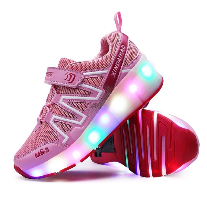 aaa-led-roller-shoes-leather-รองเท้าสเก็ต-1-ล้อ-มีสวิตปิด-เปิดไฟ-รองเท้ามีล้อ-รองเท้าสเก็ตบอร์ดมีล้อ-led-สำหรับเด็ก