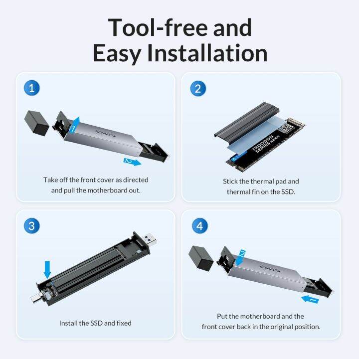 อลูมิเนียม-orico-2-in-1-usb-ชนิด-c-อินเทอร์เฟซคู่-m-2เคส-ssd-สนับสนุน-m2-nvme-m-คีย์-sata-ngff-m-amp-b-คีย์-ssd-เครื่องมือฮาร์ดดิสก์ฟรี