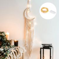 Nordic Moon Macrame Dream Catcher Black Boho Moon Decor Garden Teen Room Decoration Home Living Room Bedroom Wall Decoration