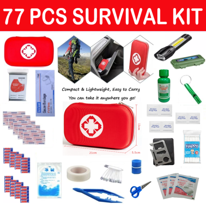 77 Pieces Survival Kit, Emergency Survival Kit for Camping, Hiking