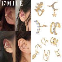 17 MILE Bohemian Gold StarใบNon-Piercingต่างหูแบบหนีบต่างหูบุคลิกภาพกระดูกอ่อนUรูปร่างEarless Holeต่างหู