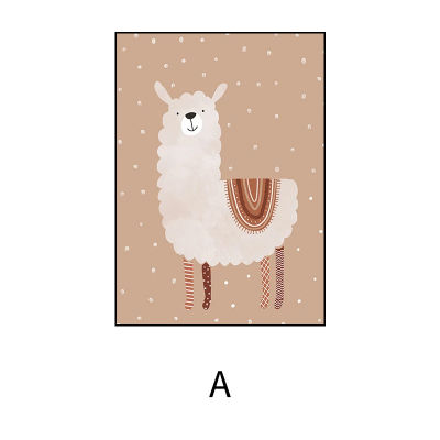 [In stock] ภาพวาดตกแต่งสัตว์น่ารักอิงค์เจ็ทโปสเตอร์ผ้าใบแกนภาพวาดไร้กรอบบ้านผ้าใบแขวนภาพวาดผนัง