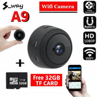 ✨ของพร้อมส่ง ✨A9 กล้องจิ๋ว มาพร้อม 1080p คุณภาพแบบชัดเจนสุด HD WIFI 360° การมองเห็นได้ในเวลากลางคืนใช้งานได้นาน(กล้องwifiไร้สาย กล้องวงจรไรสาย กล้องวงจรปิดไร้สาย กล้องจิ๋วขนาดเล็ก กลองวงจรปิดจิว กล้องจิ๋วไรสาย ไร้สายกล้อง กล้องวงจรปิด)