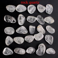 25Pcs Freedom Natural Rock Quartz Crystal Runes Tumbled Stone Divination Fluorite Rune Fortune-ling Reiki Healing Gift Decor