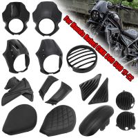 Motorcycle Essories For Honda Rebel CMX 300 500 2017-2022 Engine Fai Headlight Grill Cover Front Seat Fender Black