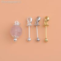 S925 Sterling Silver Crystal Pearl threaded pendant universal necklace pendant jewelry string empty holder accessories