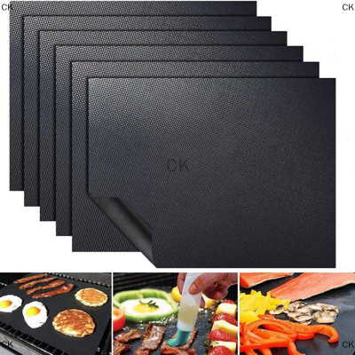 CK ใช้ซ้ำได้ Non-Stick BBQ Grill MAT บาร์บีคิวเบเกอรี่ Liners Teflon KITCHEN TOOL