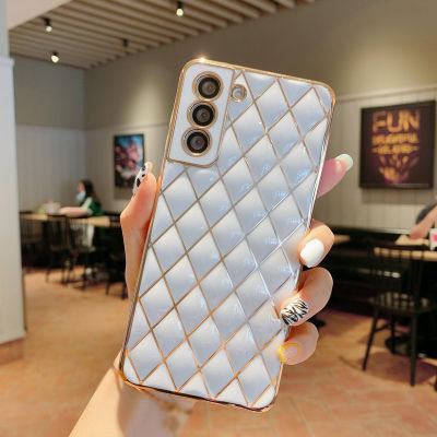Luxury Gold-Plated Geometric Mobile Phone Case For Samsung A52 A72 S32 S21 Plus Ultra All-inclusive Anti-fall Protective Case