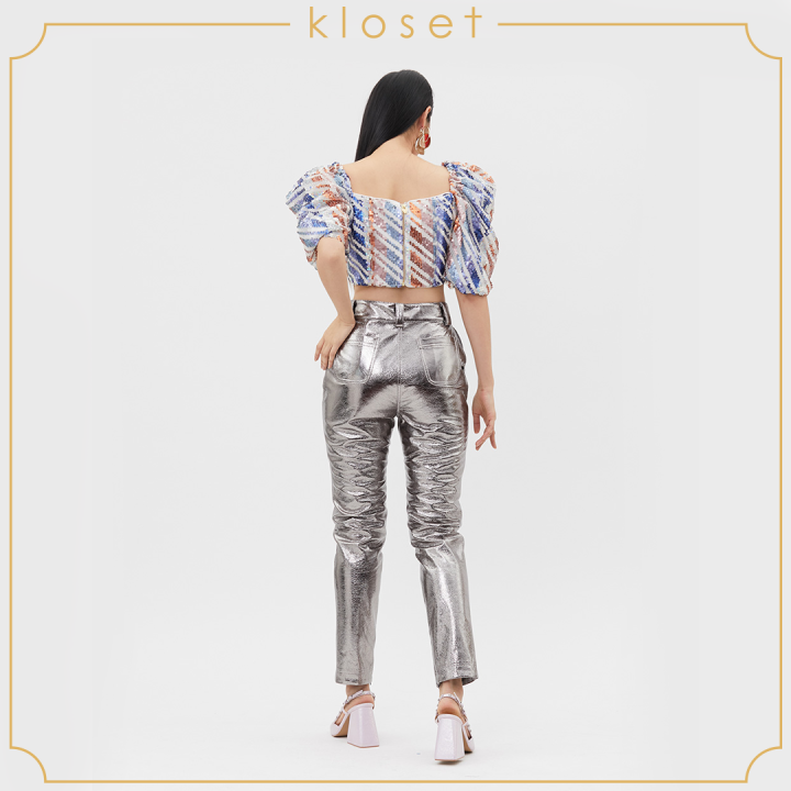 kloset-slit-straight-pants-aw20-p003-เสื้อผ้าแฟชั่น-เสื้อผ้าผู้หญิง-กางเกงแฟชั่น-กางเกงขายาว-กางเกงผ้าหนัง