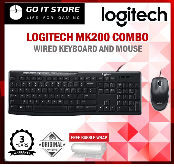 [COMBO SET] Logitech MK200 Wired Keyboard & Mouse Combo | Lazada