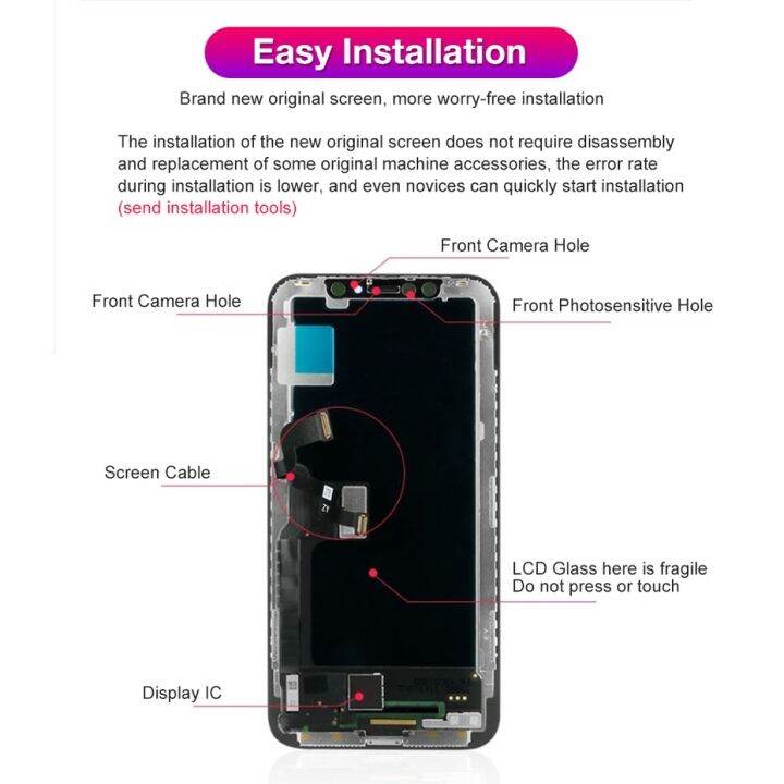 จอแสดงผลสำหรับ-iphone-x-xr-xs-max-การเปลี่ยนชุดประกอบหน้าจอสัมผัสรองรับ-face-id