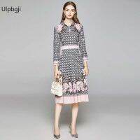 European and American Fashion All-Match Waist Slimming Positioning Printed Dress