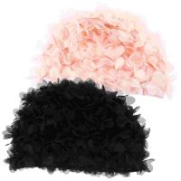 2 Pcs Flowers Summer Swim Caps Swimming Women Long Hair Protection Large Hat Major Swim Caps