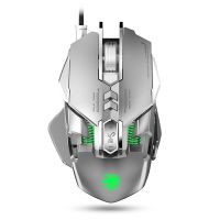 Rechargeable Wired Mechanical Game Mouse, RGB Light Effect 6400DPI, Macro Programming, Adjustable Counterweight Computer Laptop