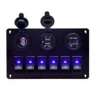 12-24V 6 Gang Car Marine Boat Circuit Board Voltage Display Switch Control Panel Compact control electronic equipment board New