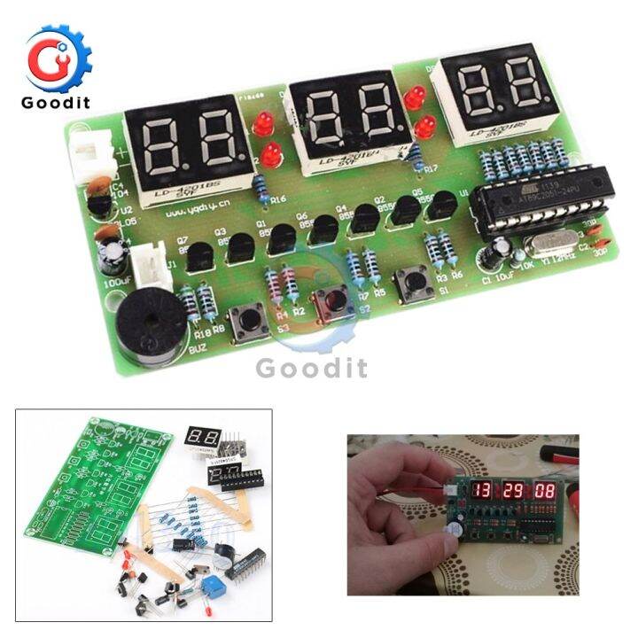 Digital Clock Diy Kit 6 Bits C51 At89c2051 Chip Electronic Alarm Clock