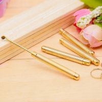 Folding Type Golden Mini Ear Cleaner Portable Ear Wax Removal Tool Nettoyage Oreille Earpick Ear Spoon Attached Key Ring Keyhole