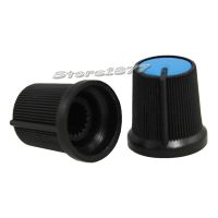 10pcs Black Knob Blue Face Plastic Potentiometer Control Knob DR017