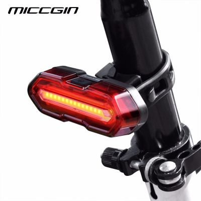 ۞ Bike Rear Two color Variable Bicycle Light Flashlight USB Rechargeable COB LED Taillight IPX4 Waterproof Cycling Light MICCGIN
