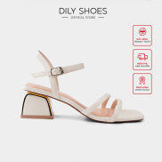 Giày Sandal DILY Gót Vuông Mạ Đồng Quai Mảnh Cao 5cm_AA0273