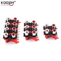 2PCS 2P 4P 6P 8P RCA Female Audio Video Plug AV Connector Socket Connector AV2-8.4-13 Red PCB Parts