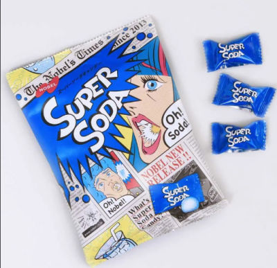 [พร้อมส่ง] Super Soda Candy Nobel Type  ลูกอมญี่ปุ่นซูเปอร์โซดา 84 ก.