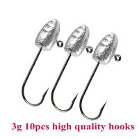 Jigging Hooks 3G 10Pcs/Lot Fishing Carbon Steel Hook For Worm Jig Head Hook For Fishing Accessory High Quality Fishing Tackle Accessories