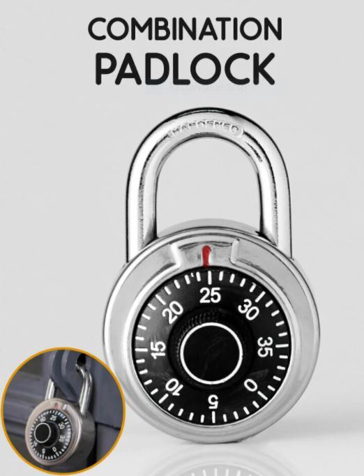 แม่กุญแจตั้งรหัส-combination-padlock-กุญแจล็อครหัส-กุญแจตั้งรหัส-กุญแจใส่รหัส-กุญแจล็อคประตู-แม่กุญแจล็อค-กุญแจรหัส-อุปกรณ์รักษาความปลอดภัย-security-equipment-เก็บเงินปลายทาง
