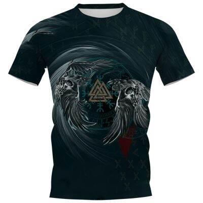 Viking Lovers T-shirts 3D Graphic Viking Eagle Triangle Rune T-shirt Fashion Casual Pullovers Tops Men Clothing XS-4XL