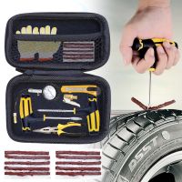 Car Tire Repair Tools with Rubber Strips Tubeless Tyre Puncture Studding Plug Set for Truck Motorcycle Accessories