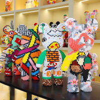 ยักษ์ความรุนแรงของเหลวหมีการ์ตูนรักรุนแรงหมี Bearbrick สีรุ่นอาคารบล็อกไมโครเพชรอิฐเด็กของเล่นชุดของขวัญ