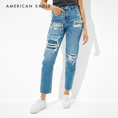American Eagle Patched Mom Straight Jean กางเกง ยีนส์ ผู้หญิง มัม สเตรท (WMO WST 043-3692-423)