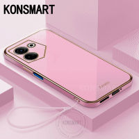 KONSMART เคส TECNO Pova5pro POVA5 Camon 20 Pro 4G 5G 20Premier 19Neo Spark10 Pro 10C GO 2023พร้อม Camon20เคสใส่โทรศัพท์นิ่มกันกระแทกพื้นสว่างสายคล้องมือ