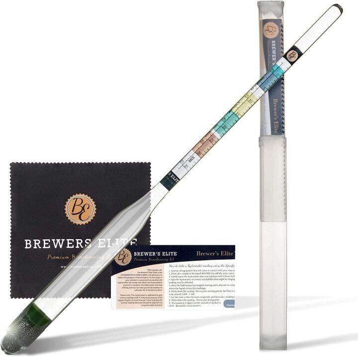 Brewer's Elite Hydrometer for Home Brew Beer, Wine, Mead and Kombucha