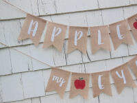 personalized Apple of my Eye baby shower burlap Banners nursery room sign party Buntings garlands Photo Prop