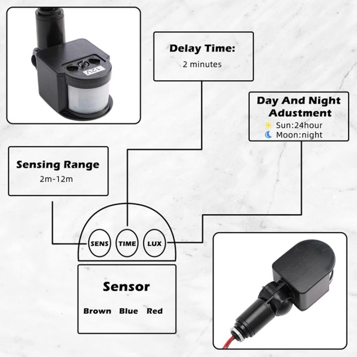 3-pcs-black-motion-detectors-motion-sensor-light-switch-outdoor-pir-direct-current-12v-motion-sensor-pir-sensor