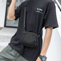 【END &amp; SRART】Crossbody กระเป๋าเกาหลีสลิงกระเป๋าสำหรับชายนำเข้าชายนักเรียนคู่เหรียญแฟชั่นกระเป๋าขนาดเล็กสีดำหนาผ้าไนลอนกันน้ำกระเป๋า Messenger