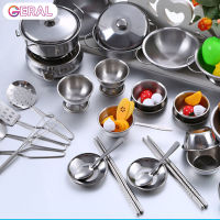 Geral 16pcs Set Stainless Steel Play Cooking Toy Kids Kitchenware Roleplay Toddler Playhouse Game for Children For Kids Children Game Play Cooking Kit Kitchenware Set Roleplay Playhouse Game Play Cooking Toy Play House Toys