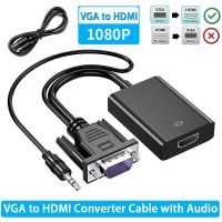 VGA to HDMI Cable with Audio 1080P Full HD VGA Male to Male HDTV Cable Cord for VGA Computer/Laptop to Output HDMI Monitor/TV